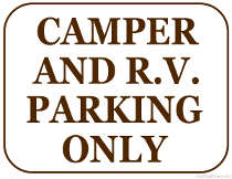 Camper and RV Parking Sign