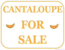 Cantaloupe For Sale Sign