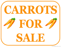 Carrots For Sale Sign