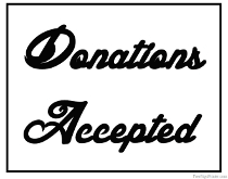Donations Accepted Sign
