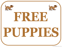 Free Puppies Sign