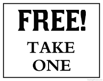 Free Take One Sign
