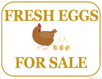 Fresh Eggs For Sale Sign