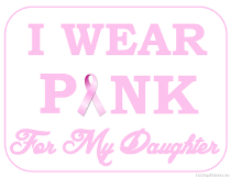 I wear Pink for my Daughter Sign