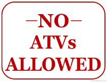 No ATVs Allowed Sign