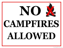No Campfires Allowed Sign
