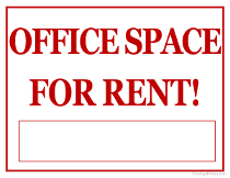 Office Space For Rent Sign