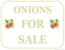  Onions For Sale Sign