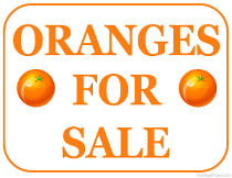 Oranges For Sale Sign