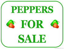 Peppers For Sale Sign