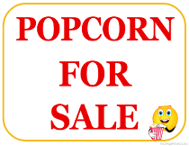Popcorn For Sale Sign