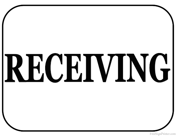 Printable Receiving Sign