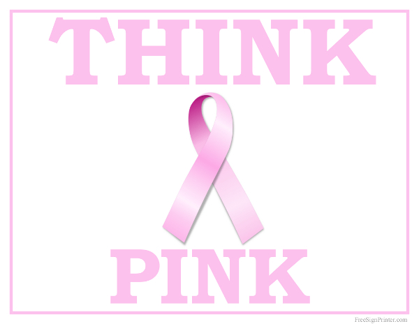 Think Pink Printable Text