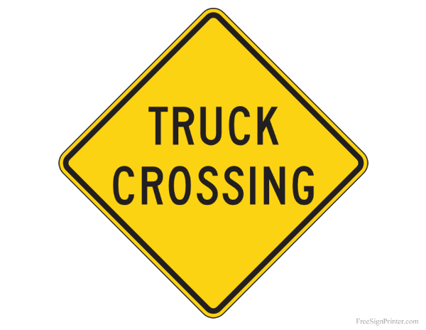 Printable Truck Crossing Sign