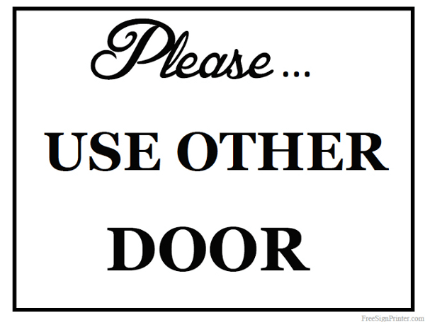 Printable Use Other Door Sign
