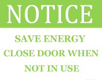 Save Energy Shut Door Sign