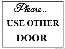 Use Other Door Sign