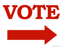 Vote Sign with Arrow Pointing Right Sign