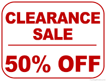 CLEARANCE SALE BANNER SIGN Retail Sign Signs Store 50% Off Huge