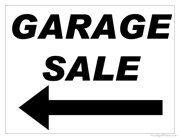 Printable Garage Sale Sign