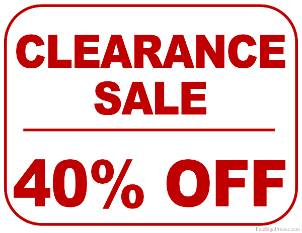 Clearance Sale – Tagged 40C