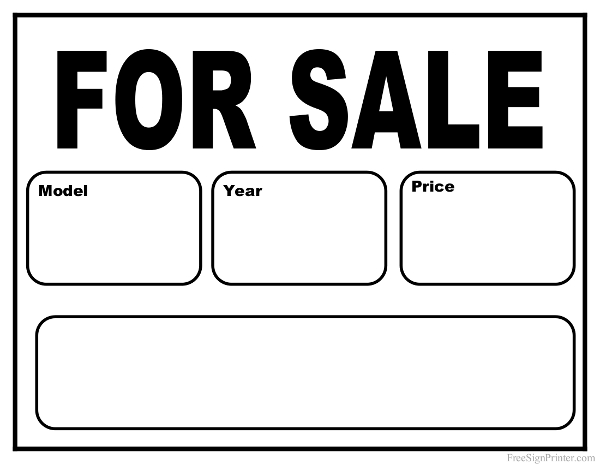 for sale sign template printable