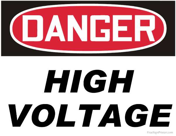 High Voltage Signs Printable - Printable Word Searches