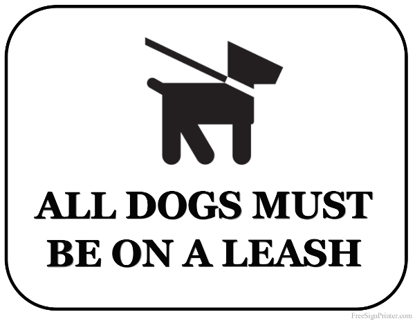 dogs on leash sign