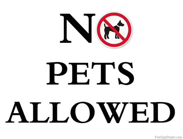 no pets allowed sign free printable